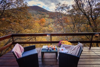 Látkép az erkélyről ősszel