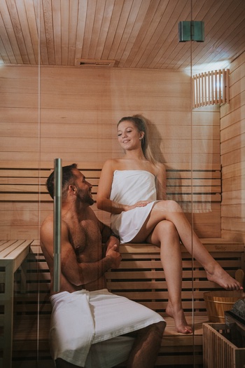 Szauna használatban